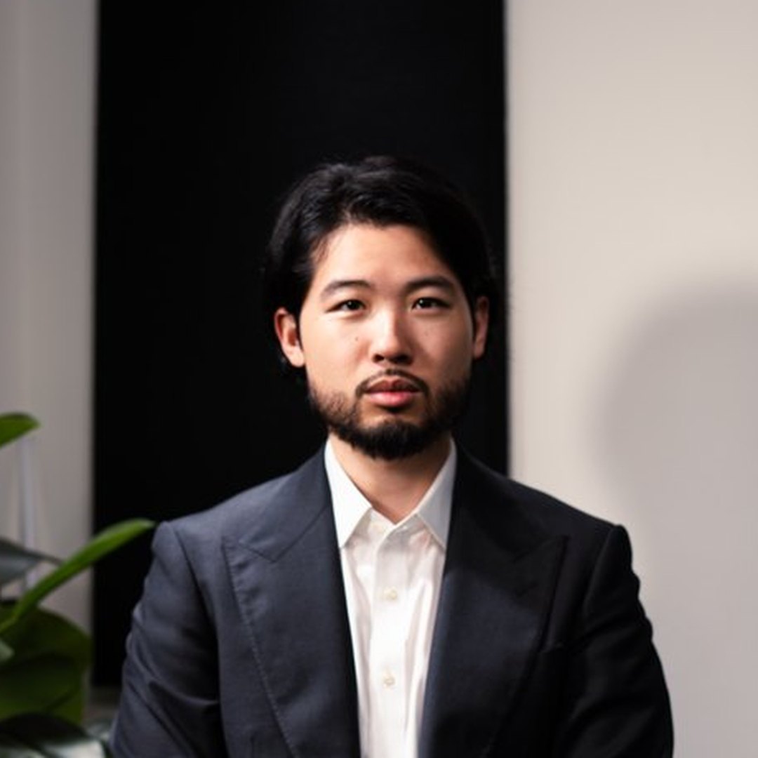 Ding Zheng, co-founder of EventShark, in the podcast studio