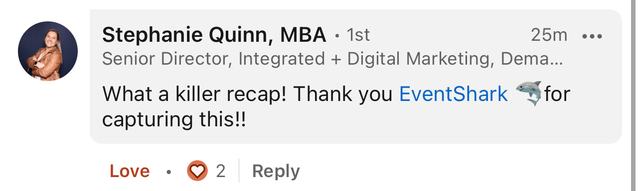 LinkedIn comment from Stephanie Quinn at Demandbase