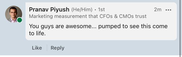 LinkedIn comment from Pranav Piyush
