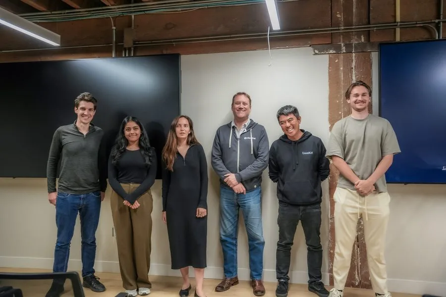 Six Real-Time Agents attendees gathered for a group photograph
