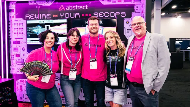The Abstract Security team gathered at their Black Hat booth