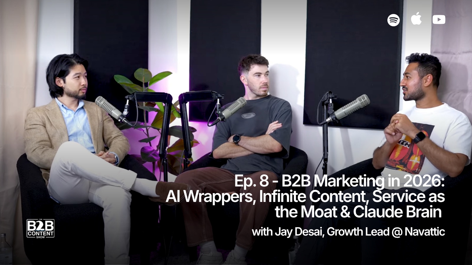 Jay Desai speaking with Jake Clare and Ding Zheng on The B2B Content Show