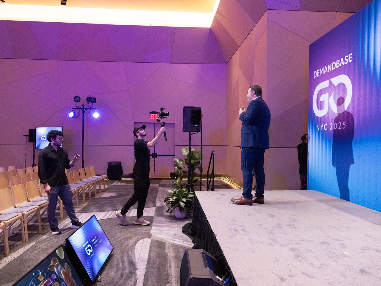 Low-angle speaker capture on the Demandbase GO stage